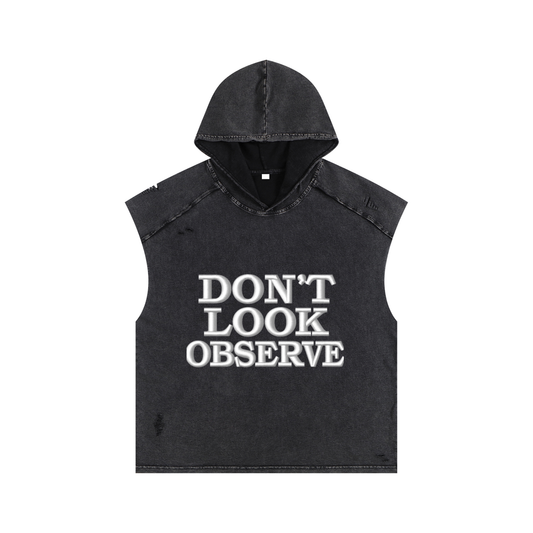 Snow Washed Boxy Hooded Tank Top