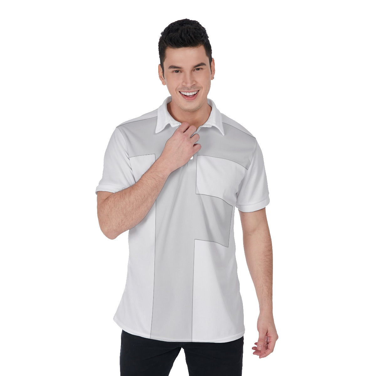 TODDFRE$H Men's Polo Shirt WHITE ON WHITE